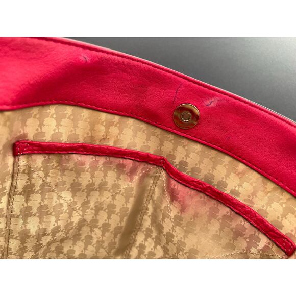 KARL LAGERFELD PARIS Zippy East West Tote in pink leather w/cat whisker tag - Picture 9 of 13
